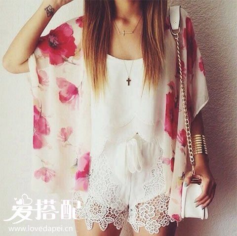 蕾絲短褲搭配
